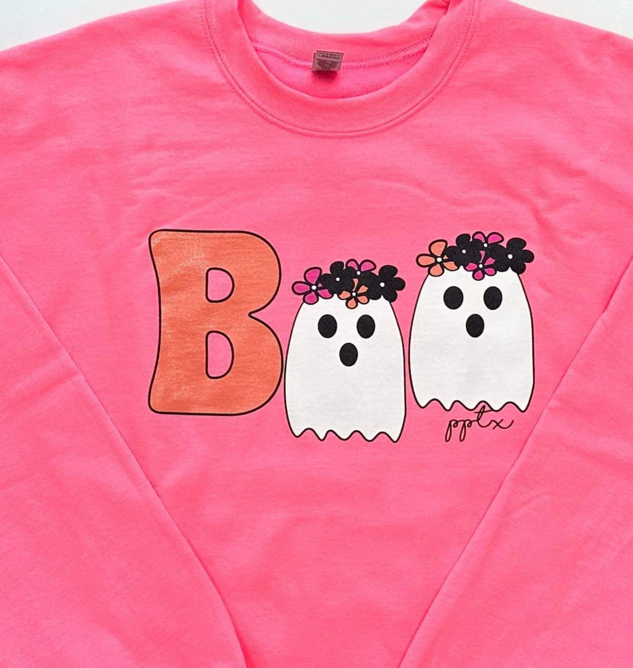 Boo Hippie Ghost Crew Sweatshirt