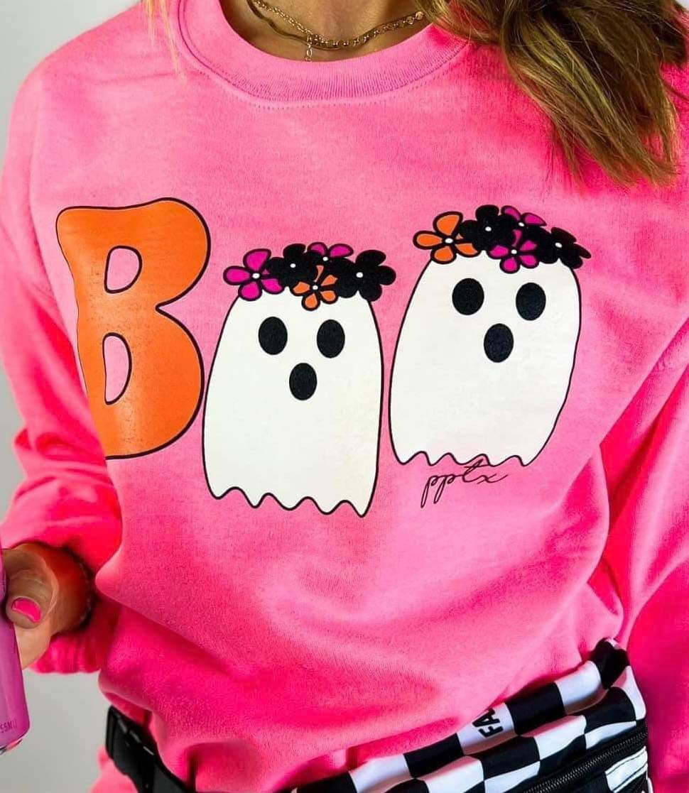 Boo Hippie Ghost Crew Sweatshirt