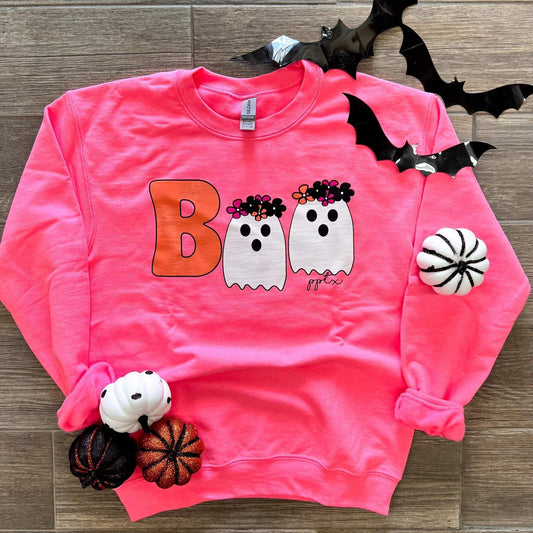 Boo Hippie Ghost Crew Sweatshirt