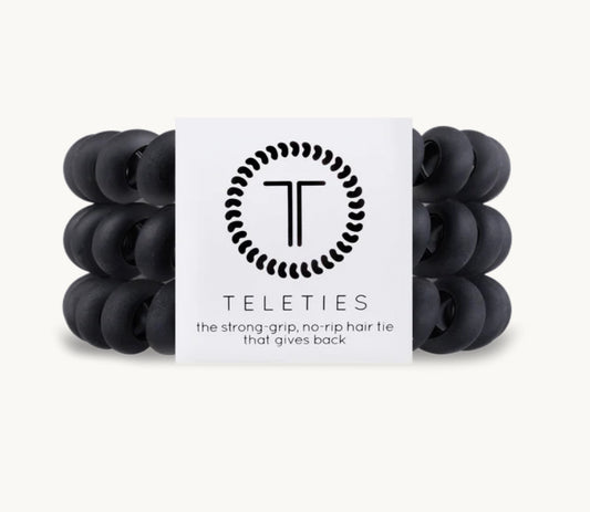 Teleties Matte Black 3 Pack - Small