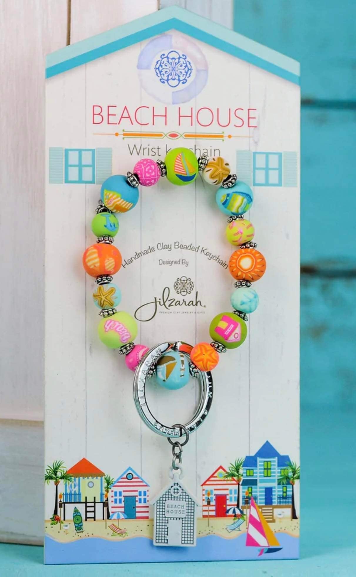 Beach House Wrist Keychain