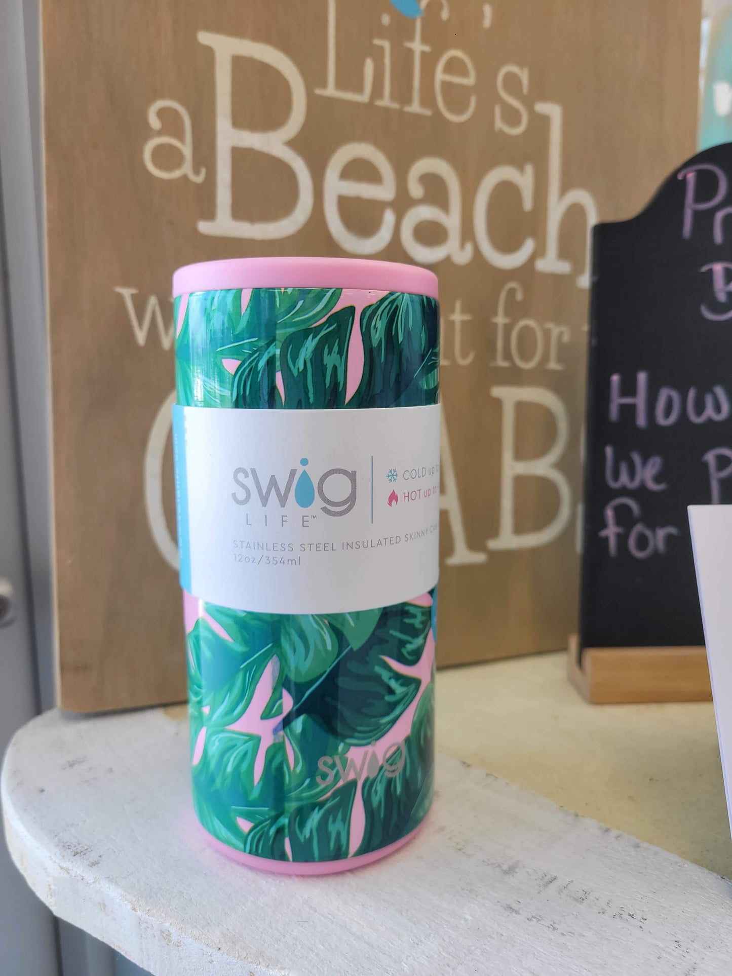 Swig Slim 12oz Can. Palm Springs