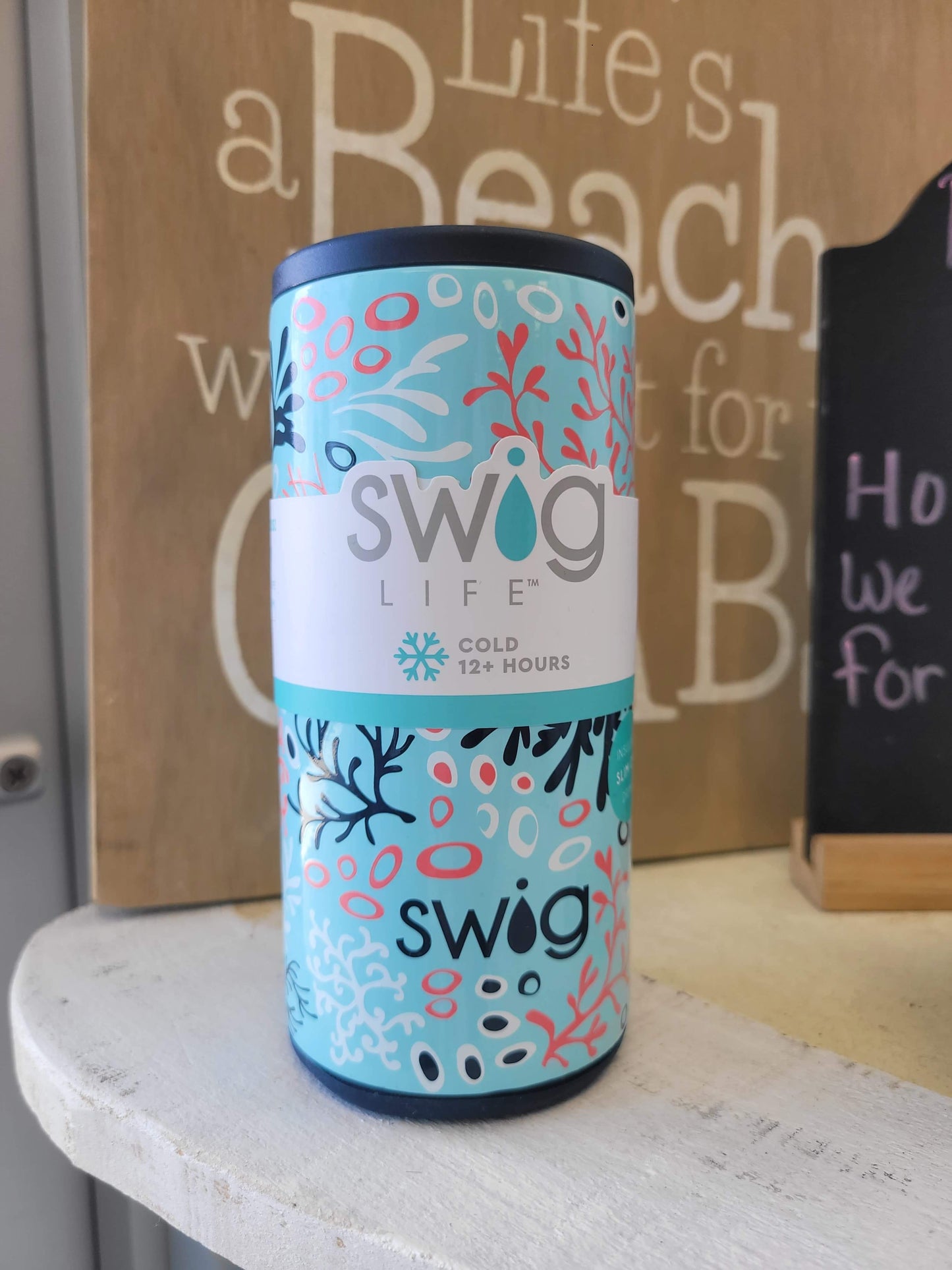 Swig Slim 12oz Can. Coral Me Crazy