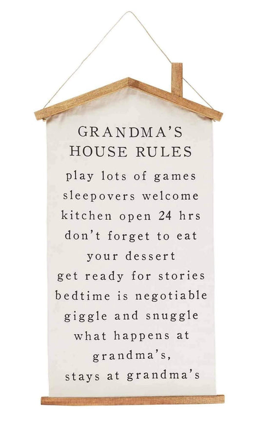 Grandma’s House Rules Hanging Decor by Mud Pie