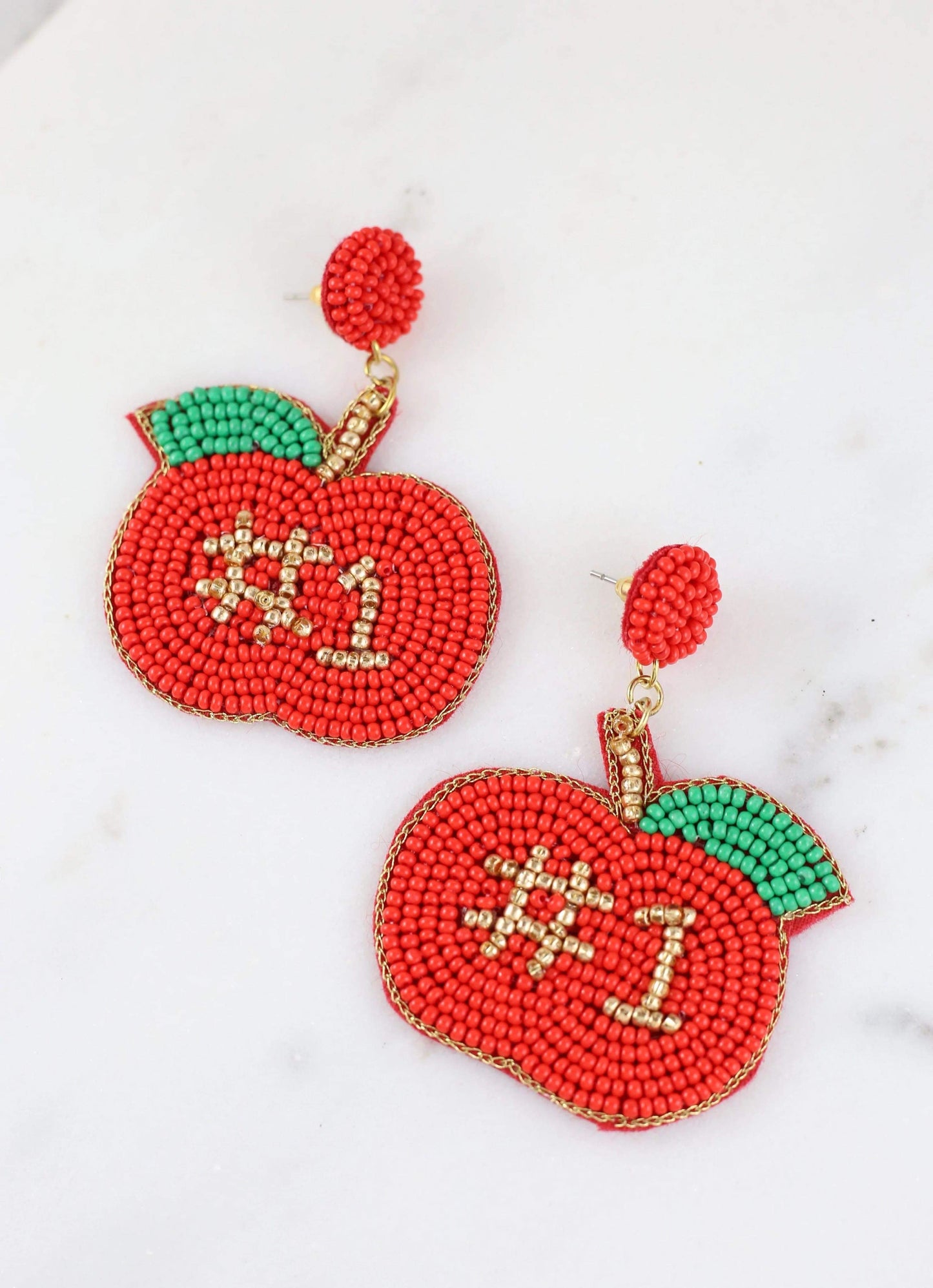 #1 Teacher Seed Bead Earrings