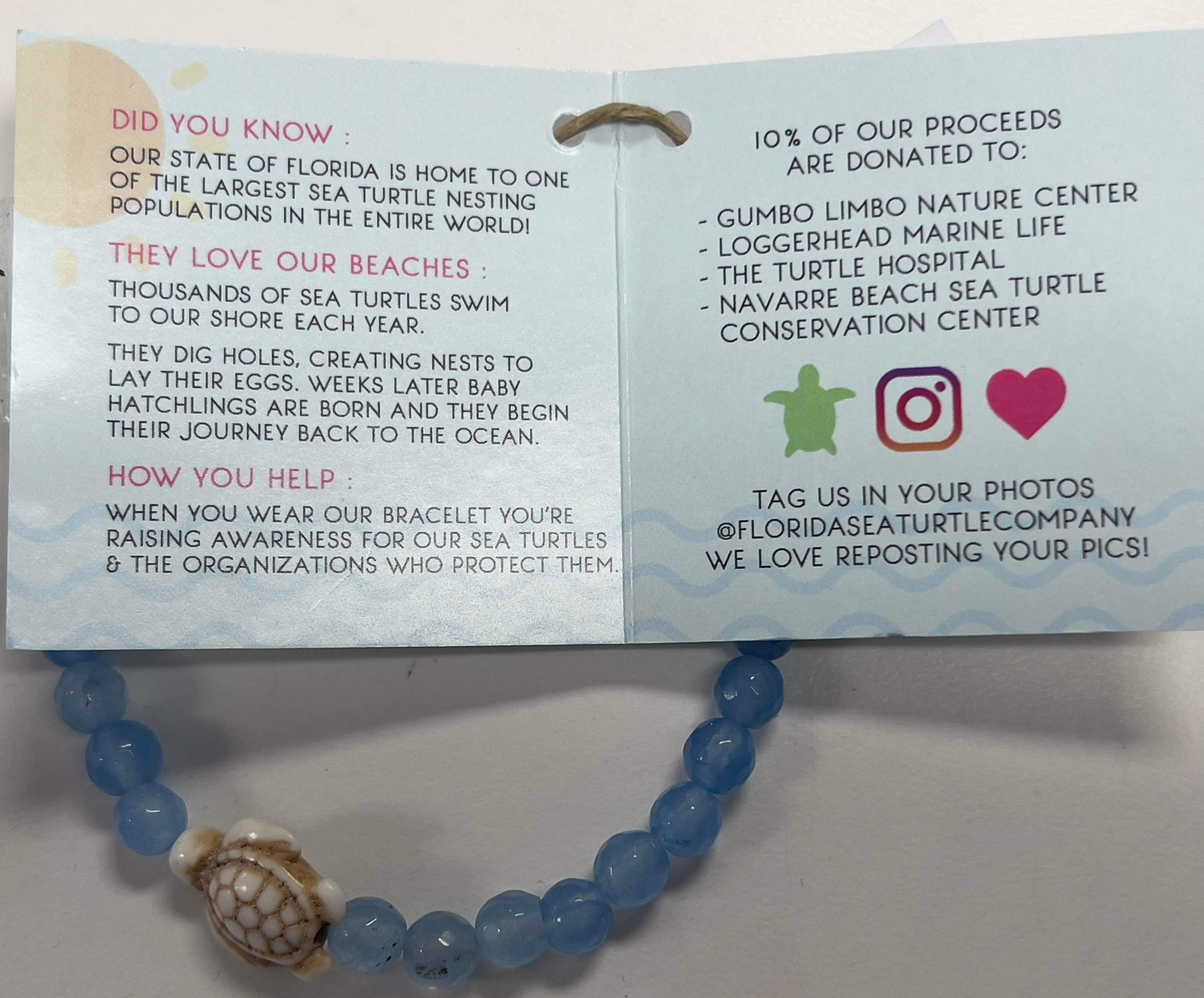 Pura Vida Charity Bracelet  Save the Sea Turtles  Dandelion Jewelry
