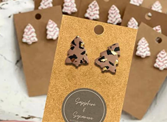 Christmas Tree Cake Stud Earrings-Hypoallergenic