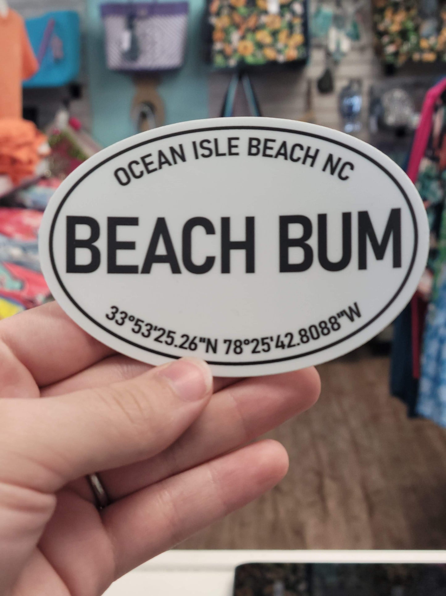 Ocean Isle Beach Bum Car Decal