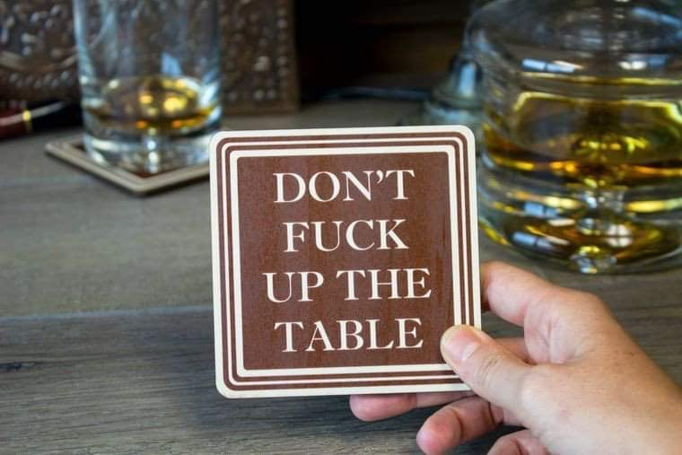 F-bomb Wood Coaster set of 4