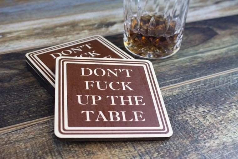 F-bomb Wood Coaster set of 4